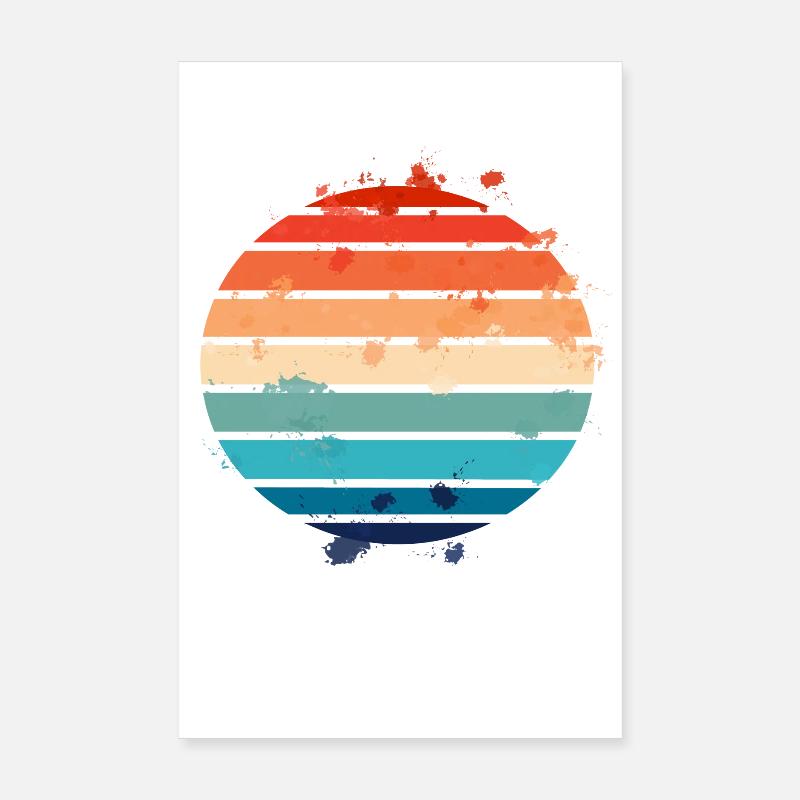 Splatter Retro Sunset - Poster 20x30 cm - Weiß