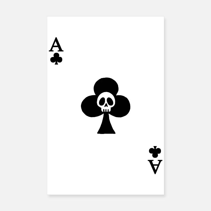 Skull and ace of clover Poster 8" x 12" (20x30 cm)