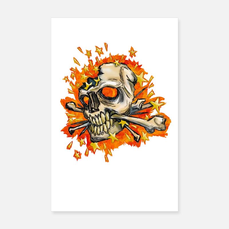 crâne qui explose Poster 20 x 30 cm