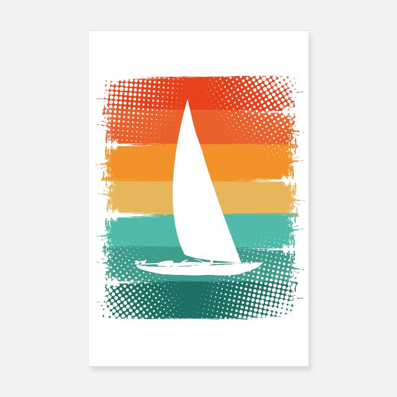Segelboot - Poster 20x30 cm - Weiß
