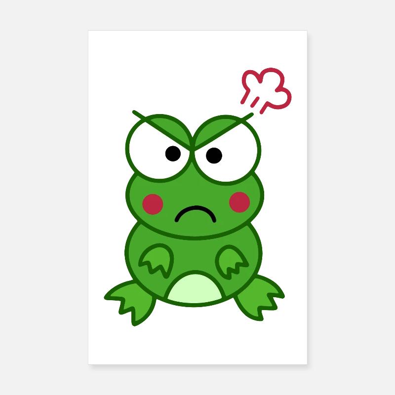 Angry Frog – Cartoon Frog Design Poster 8" x 12" (20x30 cm)