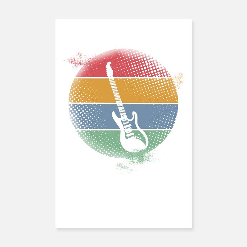 Gitarre - Poster 20x30 cm - Weiß