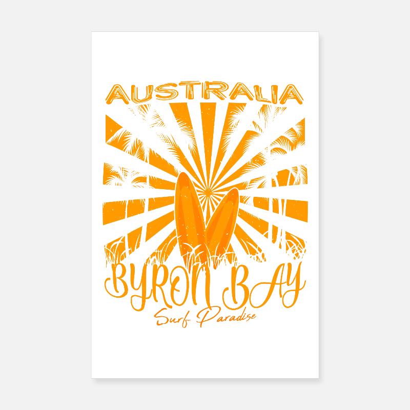 Byron Bay Australia Surfing Paradise Poster 8" x 12" (20x30 cm)