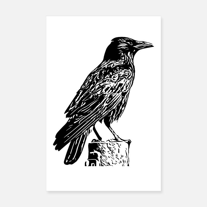 corbeau noir Poster 20 x 30 cm
