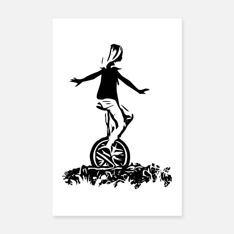 Fille monocycle Poster 20 x 30 cm