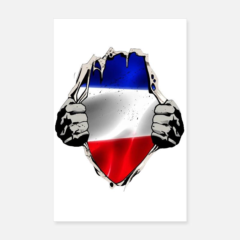 Drapeau rouge bleu-blanc Poster 20 x 30 cm