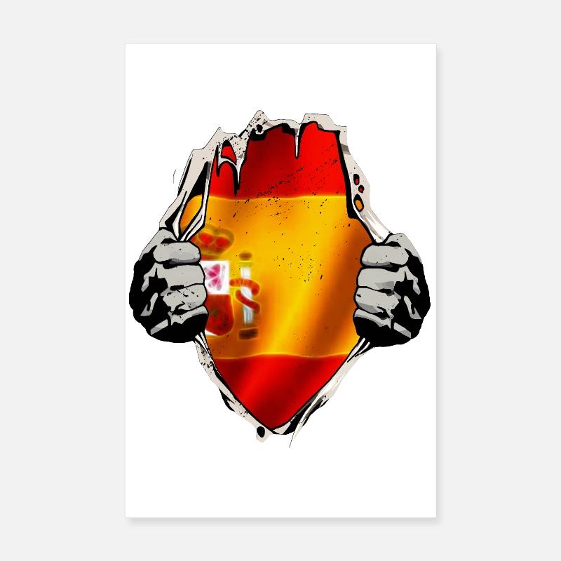 Spanien - Spanische Flagge unterm Shirt Poster 20x30 cm