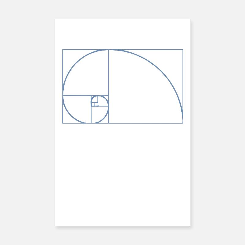 Fibonacci Tshirt Poster 20x30 cm