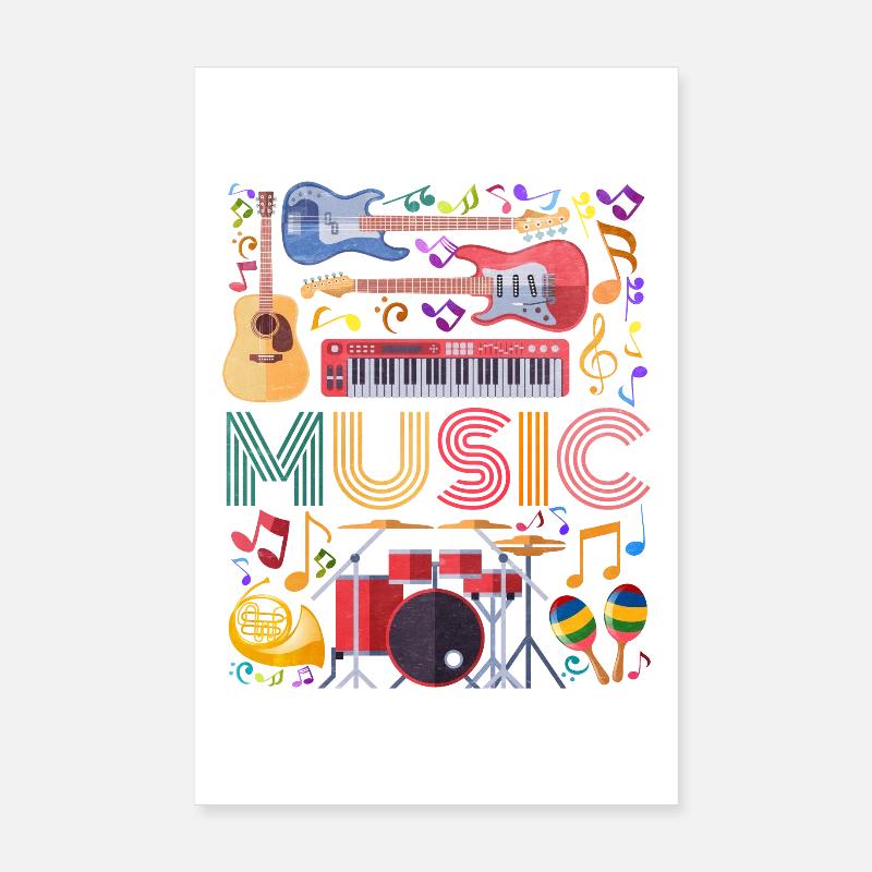 Art de collage d’instruments de musique Poster 20 x 30 cm