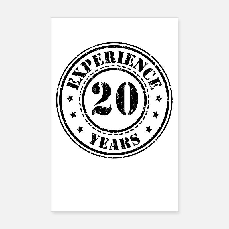 20 ans d’expérience 20 ans Poster 20 x 30 cm