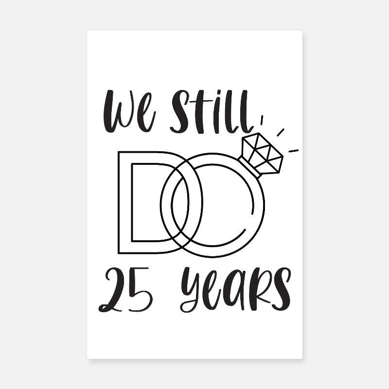 25. Hochzeitstag Silberhochzeit Hochzeit Geschenk Poster 20x30 cm