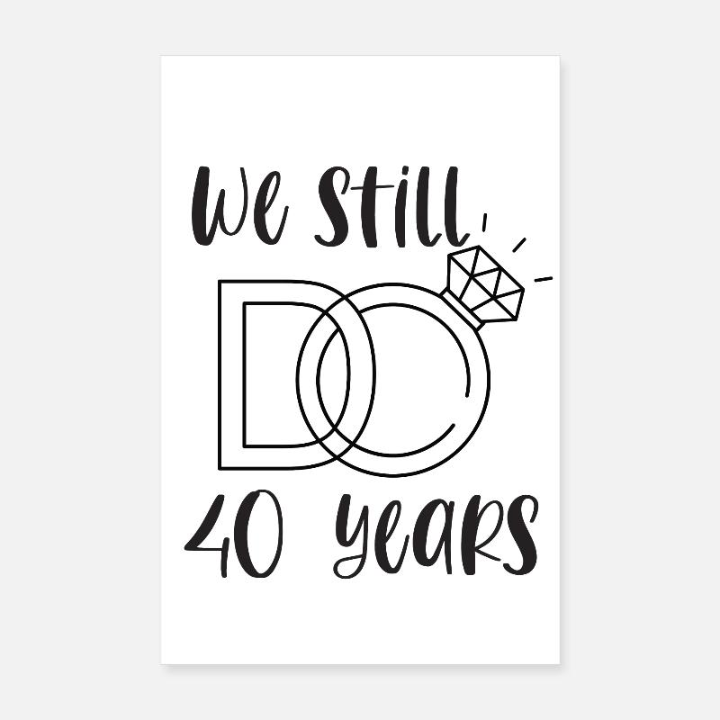 40ème anniversaire de mariage Ruby Cadeau de mariage Poster 20 x 30 cm