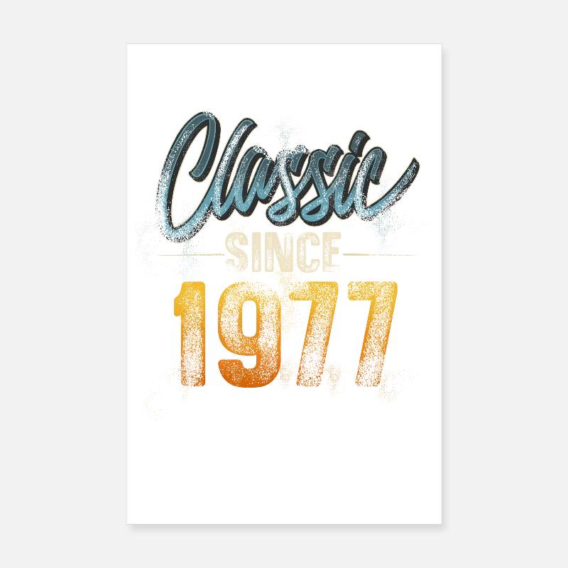 1977 Année de naissance Anniversaire Année de construction Millésime Poster 20 x 30 cm