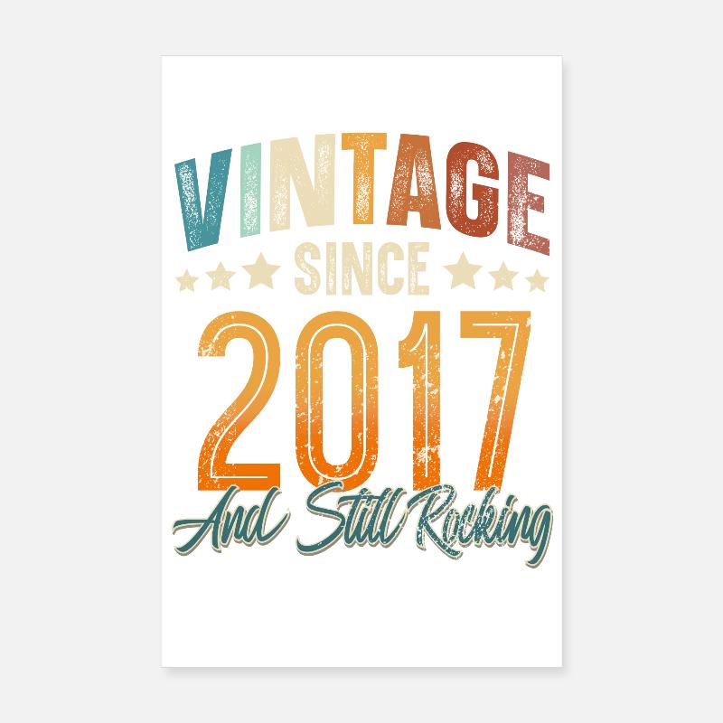 2017 Année de naissance Anniversaire Année de construction Millésime Poster 20 x 30 cm