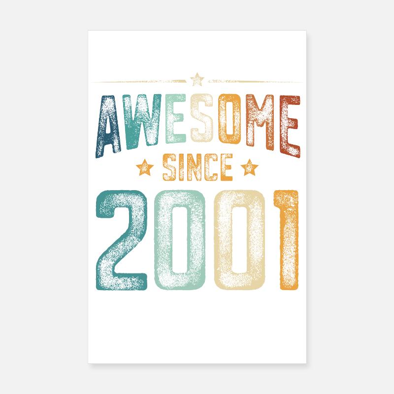 2001 Naissance Année de naissance Poster 20 x 30 cm