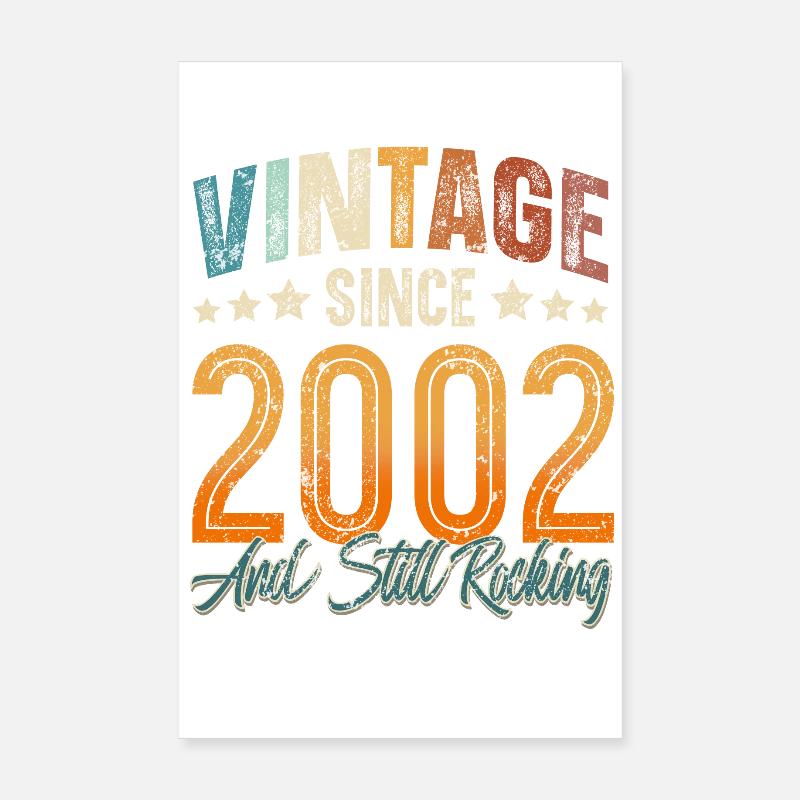 2002 Année de naissance Anniversaire Année de construction Millésime Poster 20 x 30 cm