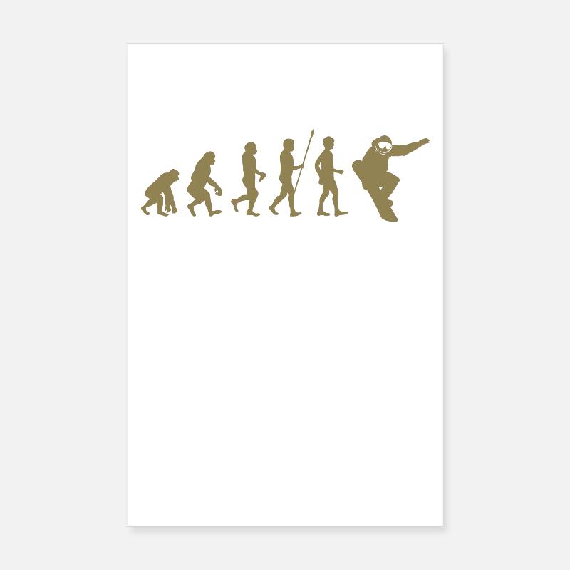 Snowboarder Evolution Geschenkidee Poster 20x30 cm