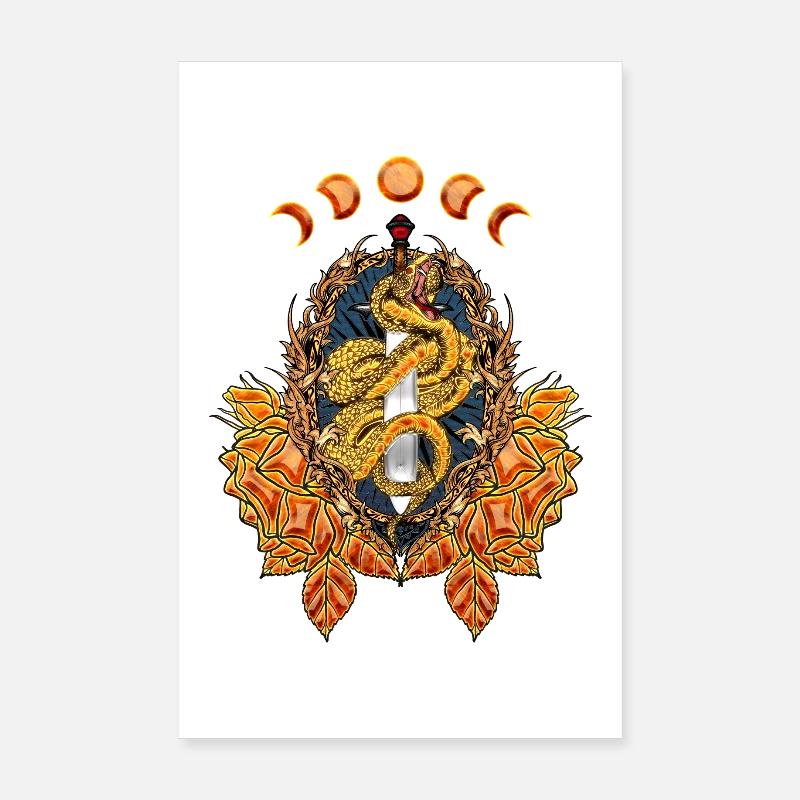 Superbe serpent avec épée Poster 20 x 30 cm