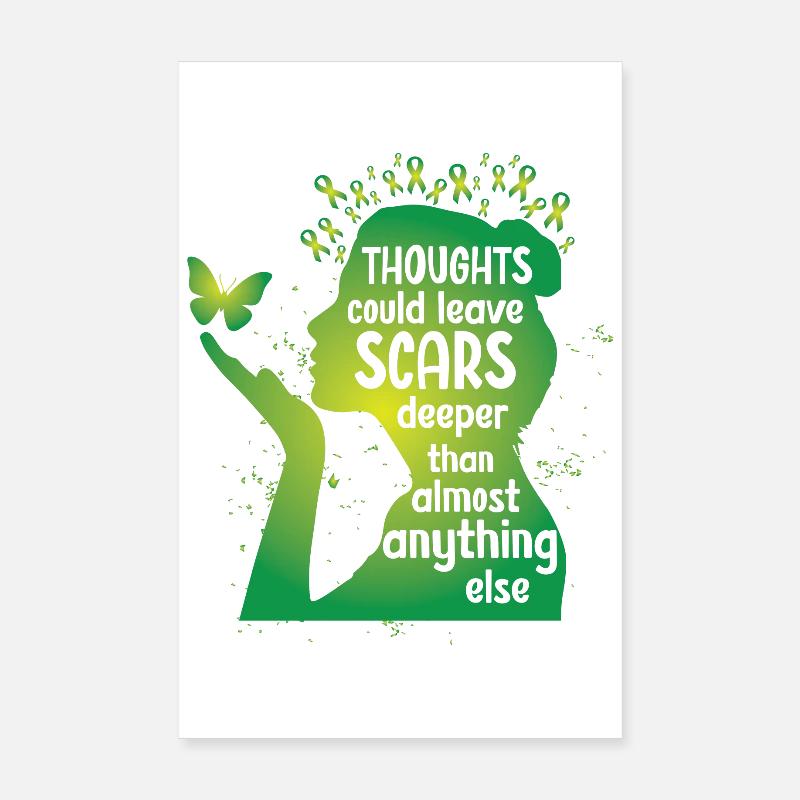Mental Health Thoughts Could Leave Scars Poster 8" x 12" (20x30 cm)