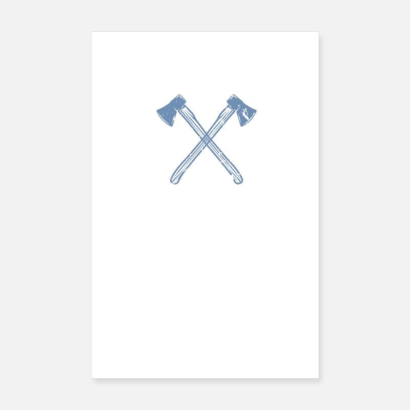 Axt gekreuzte Äxte Poster 20x30 cm