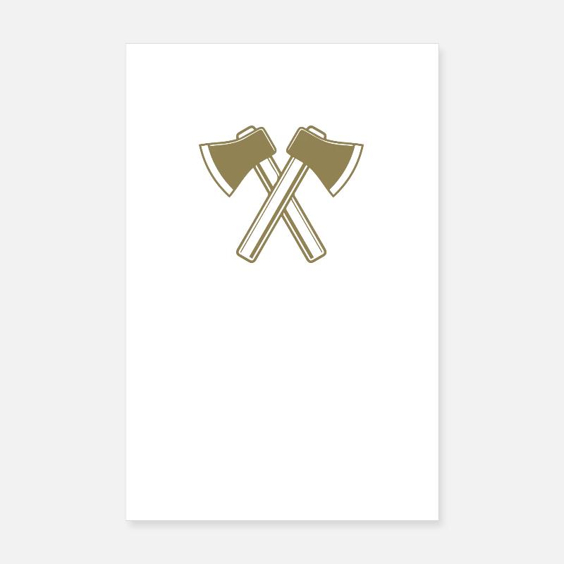 Axe Axes Bûcheron Forestier Poster 20 x 30 cm