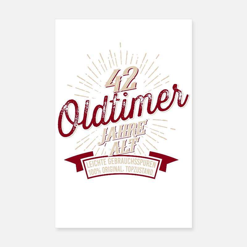 42. Geburtstag Oldtimer Poster 20x30 cm