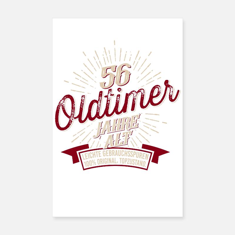 56. Geburtstag Oldtimer Poster 20x30 cm