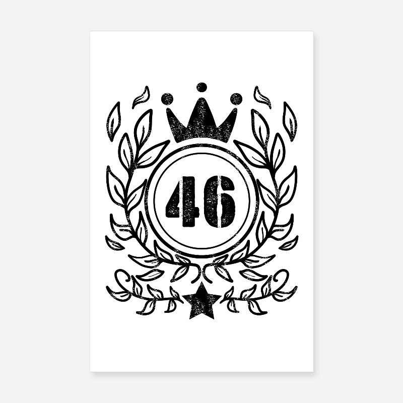 46 - Année de naissance Année de naissance 1946 Poster 20 x 30 cm