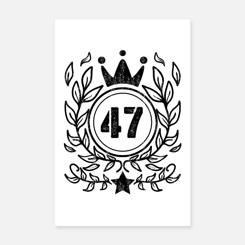 47 - Année de naissance Année de naissance 1947 Poster 20 x 30 cm