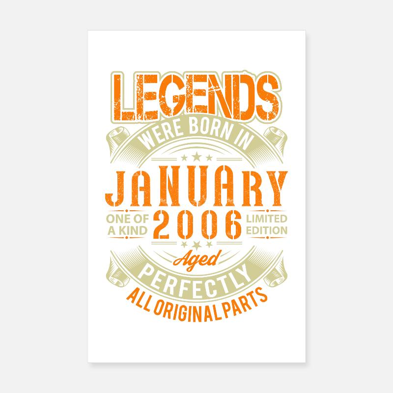 2006 Janvier Légende d’anniversaire Poster 20 x 30 cm