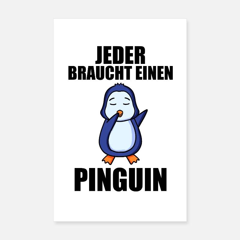 Pinguin Pinguine - Poster 20x30 cm - Weiß