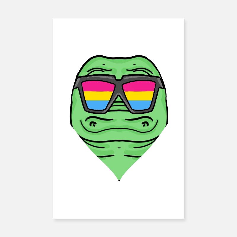 Pansexual Crocodile - Crocodile with Glasses Poster 8" x 12" (20x30 cm)