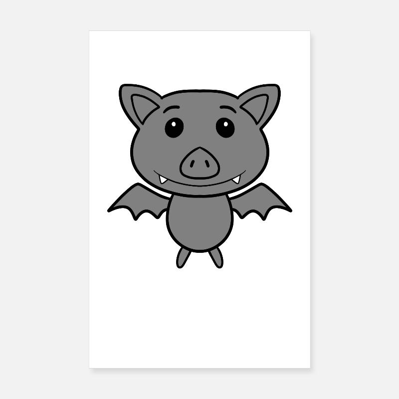Chauve-souris mignonne Poster 20 x 30 cm