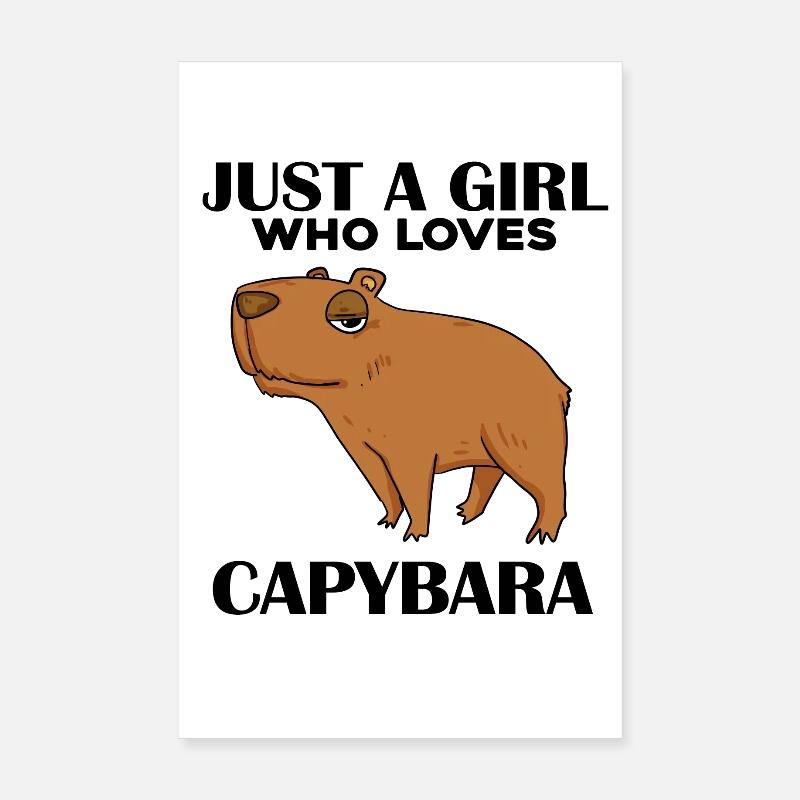 Capybara Mädchen Spruch Poster 20x30 cm