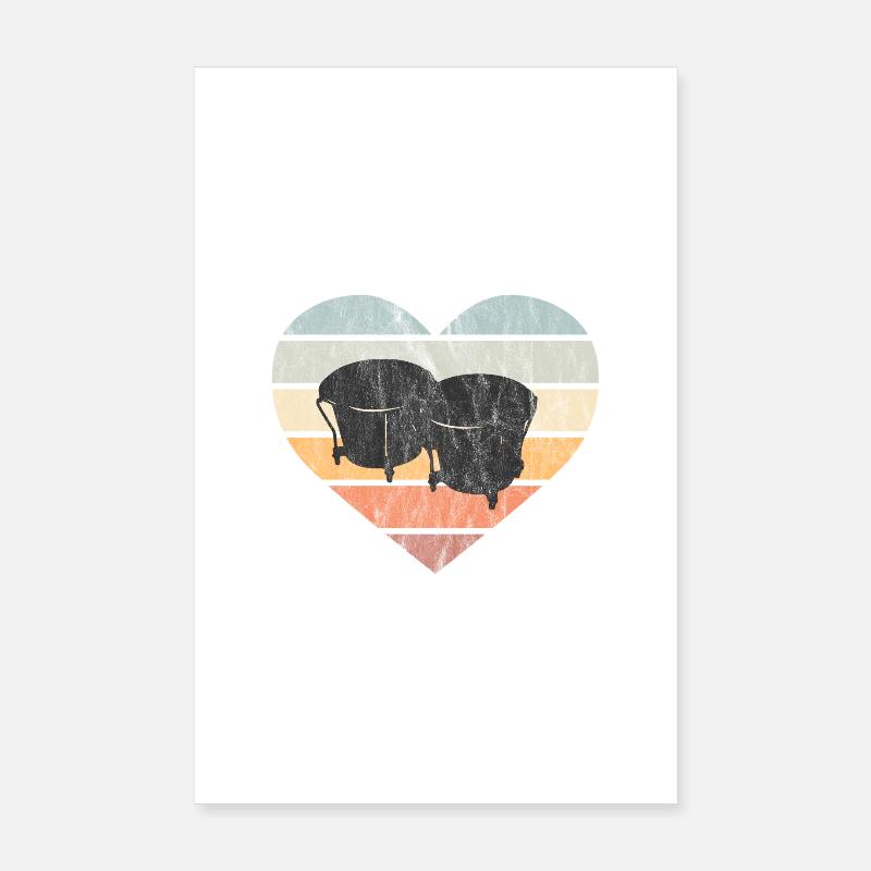 J’adore les tambours bongo cubains Poster 20 x 30 cm