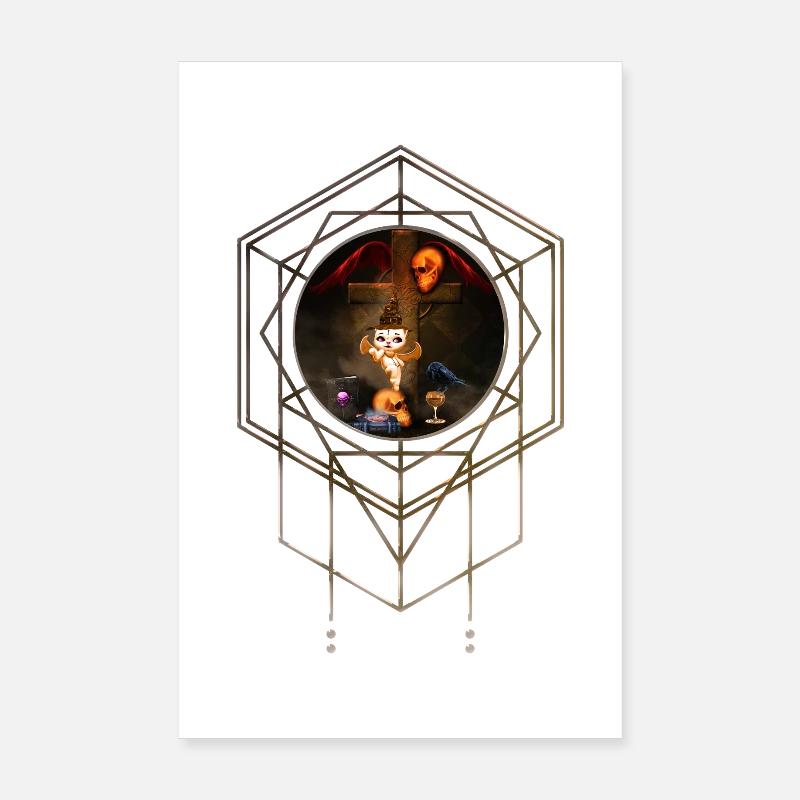 Symbolisme mystique dans le style gothique Poster 20 x 30 cm
