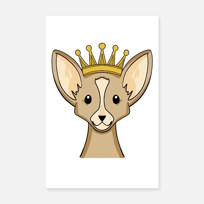 Hund mit Krone - Chihuahua mit Krone Poster 20x30 cm