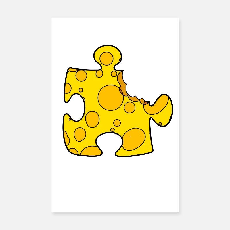 Puzzle de fromage - Poster 20 x 30 cm - blanc
