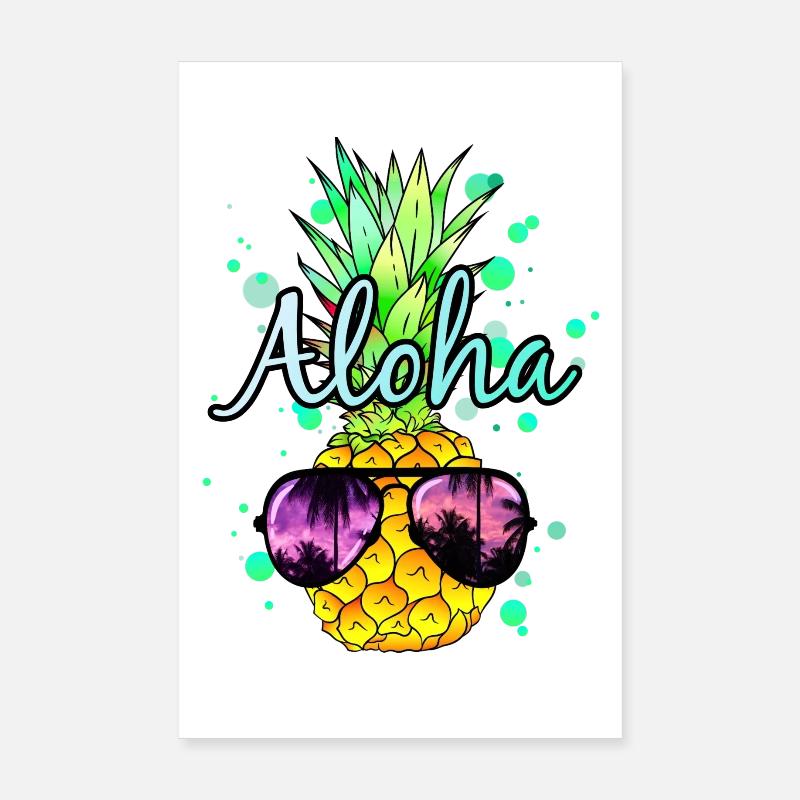 Pineapple Aloha Poster 8" x 12" (20x30 cm)