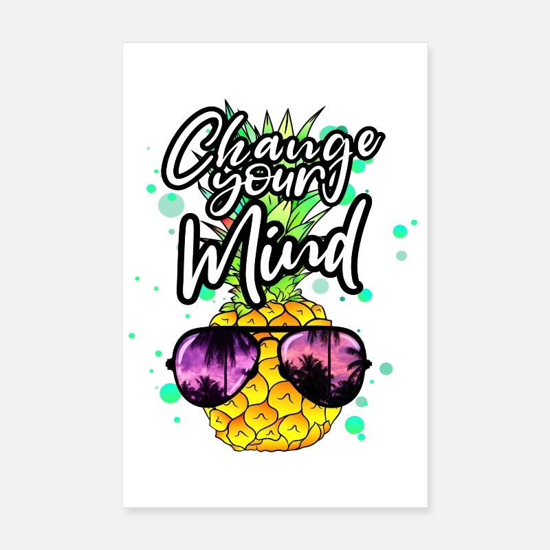coole Ananas Change your Mind Poster 20x30 cm