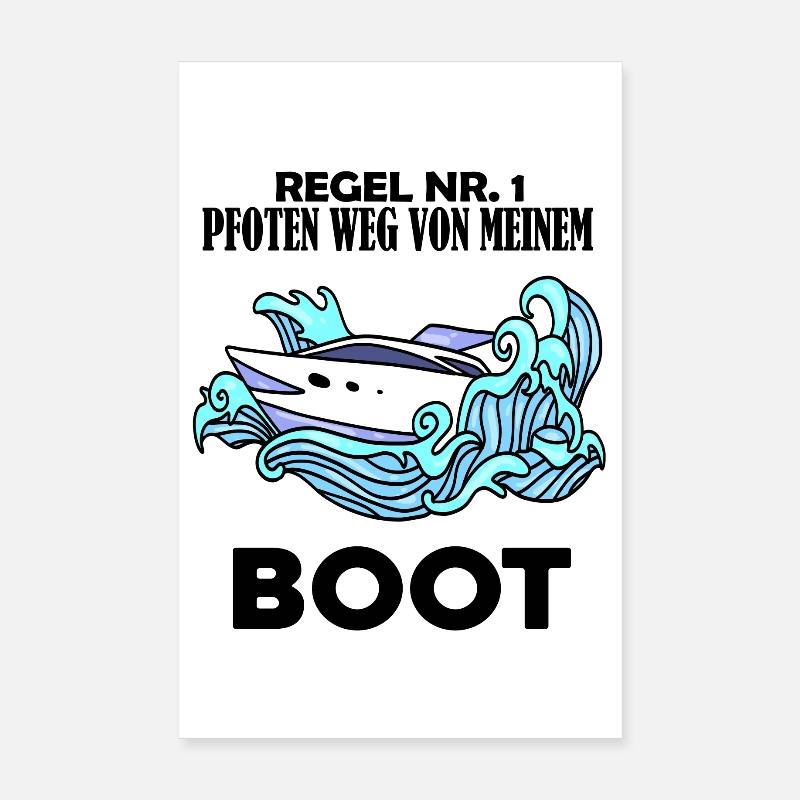 Motorboot Kapitän Boot Boote Seefahrt Poster 20x30 cm