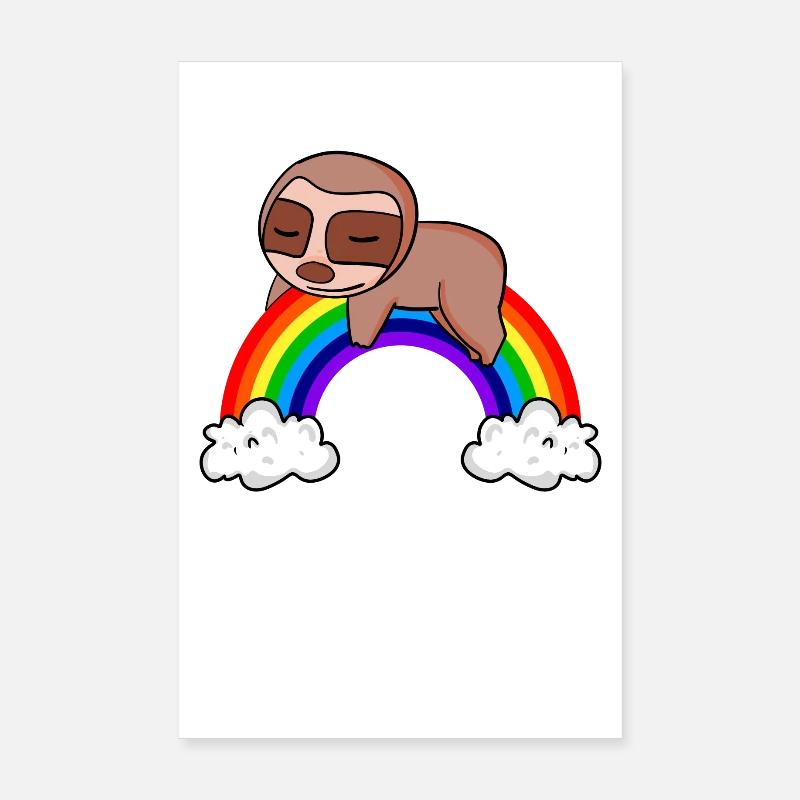 Rainbow Sloth Poster 8" x 12" (20x30 cm)