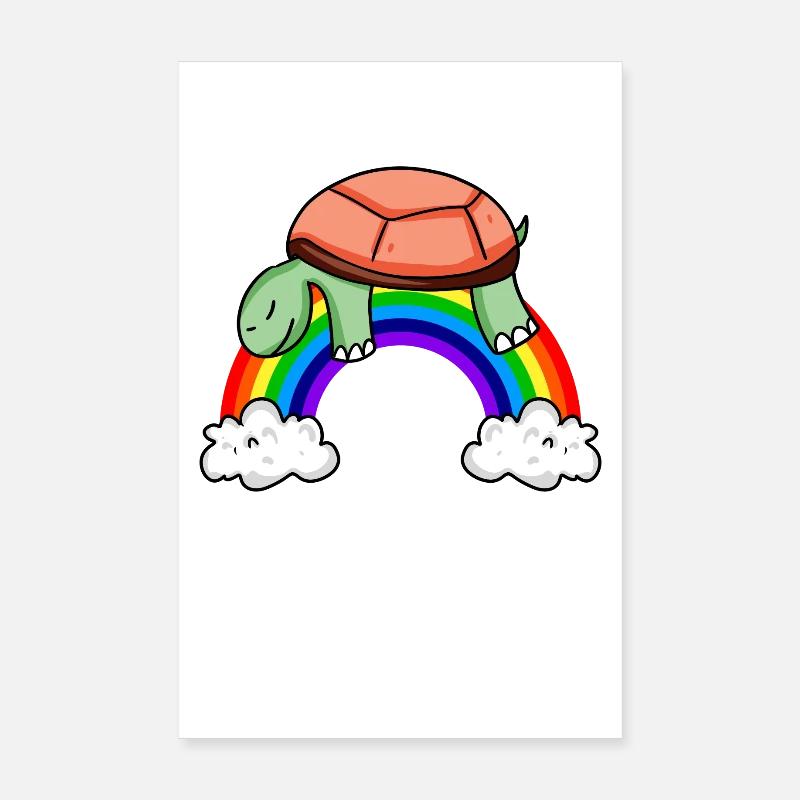 Regenbogen Schildkröte Poster 20x30 cm