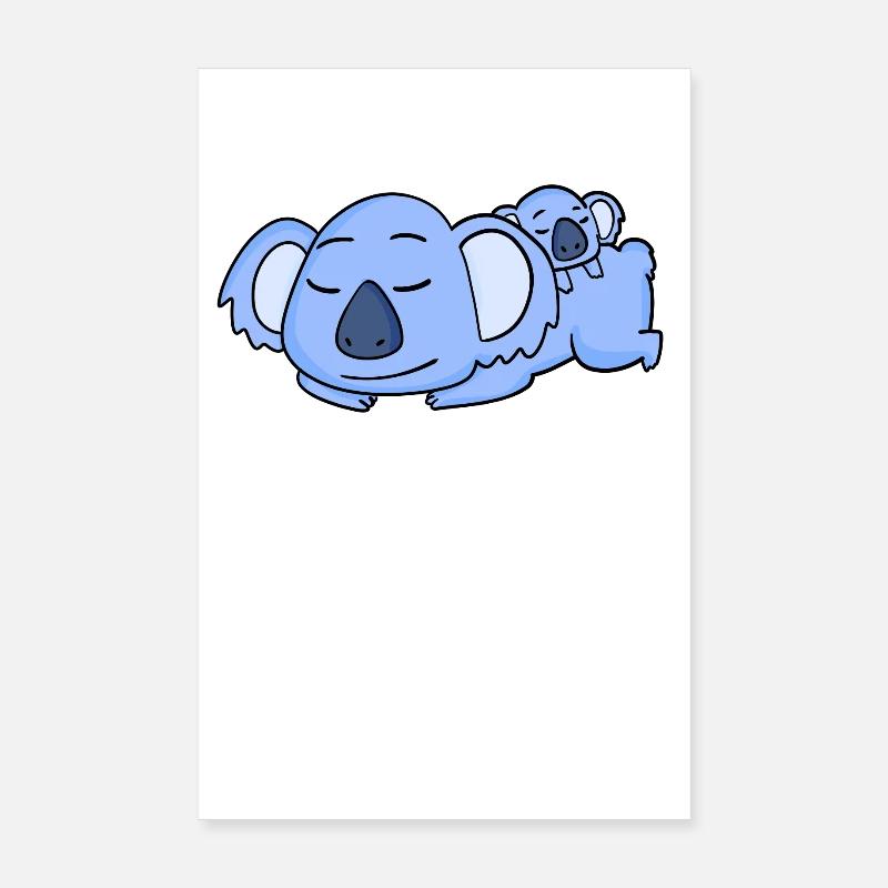 Koala Dad with Baby Koala Poster 8" x 12" (20x30 cm)