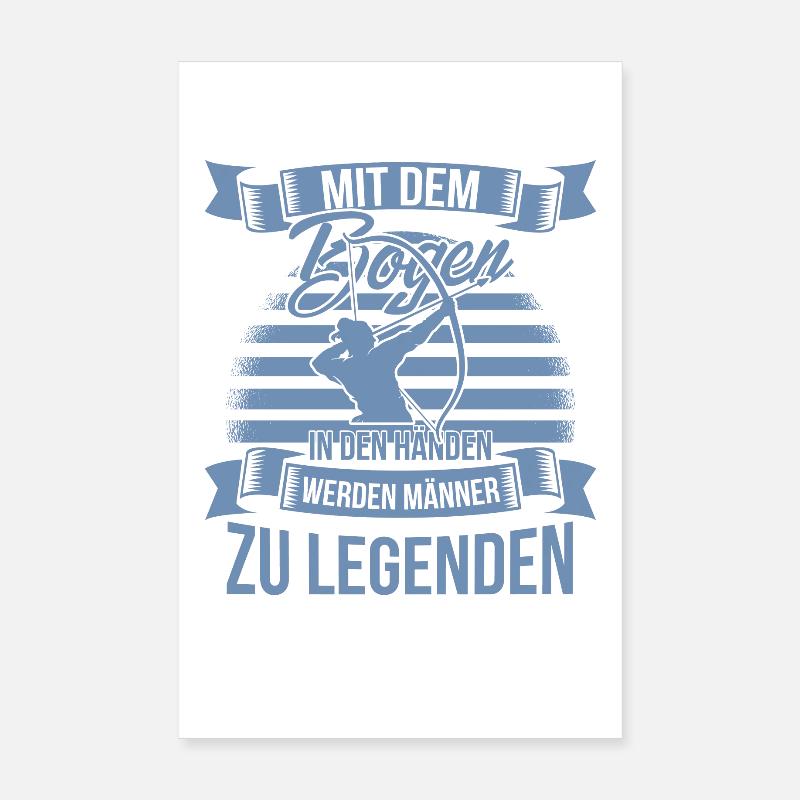 Bogenschiessen mit dem Bogen in den Händen Poster 20x30 cm
