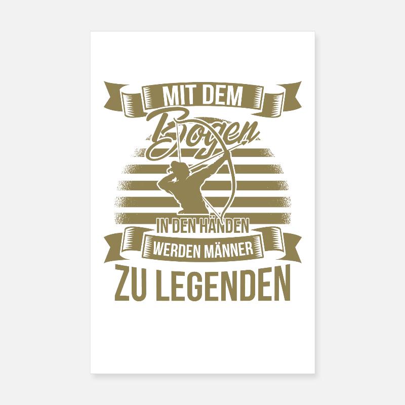 Bogenschiessen mit dem Bogen in den Händen Poster 20x30 cm