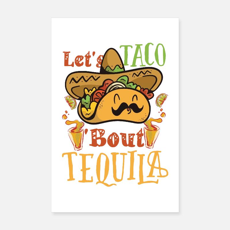 Taco About Tequila Taco Tuesday Poster 8" x 12" (20x30 cm)