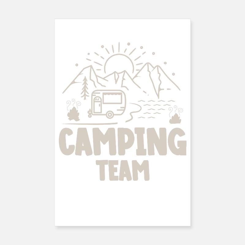 Équipe de camping Camper Campen Poster 20 x 30 cm