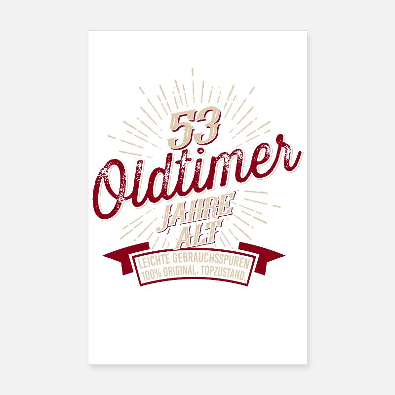53. Geburtstag Oldtimer Poster 20x30 cm
