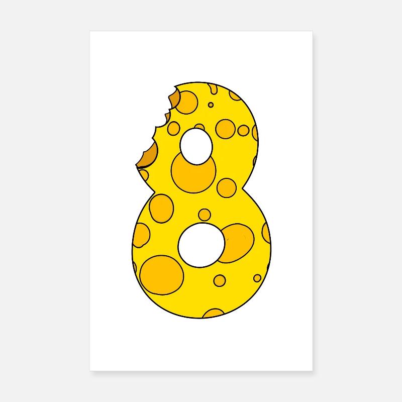 Numéro 8 Digit Cheese Poster 20 x 30 cm